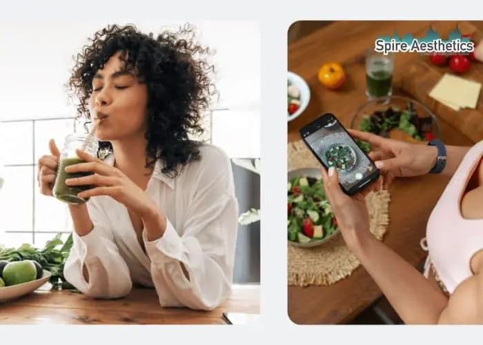 Image of woman looking into her diet and fat freezing Winslow to improve her health
