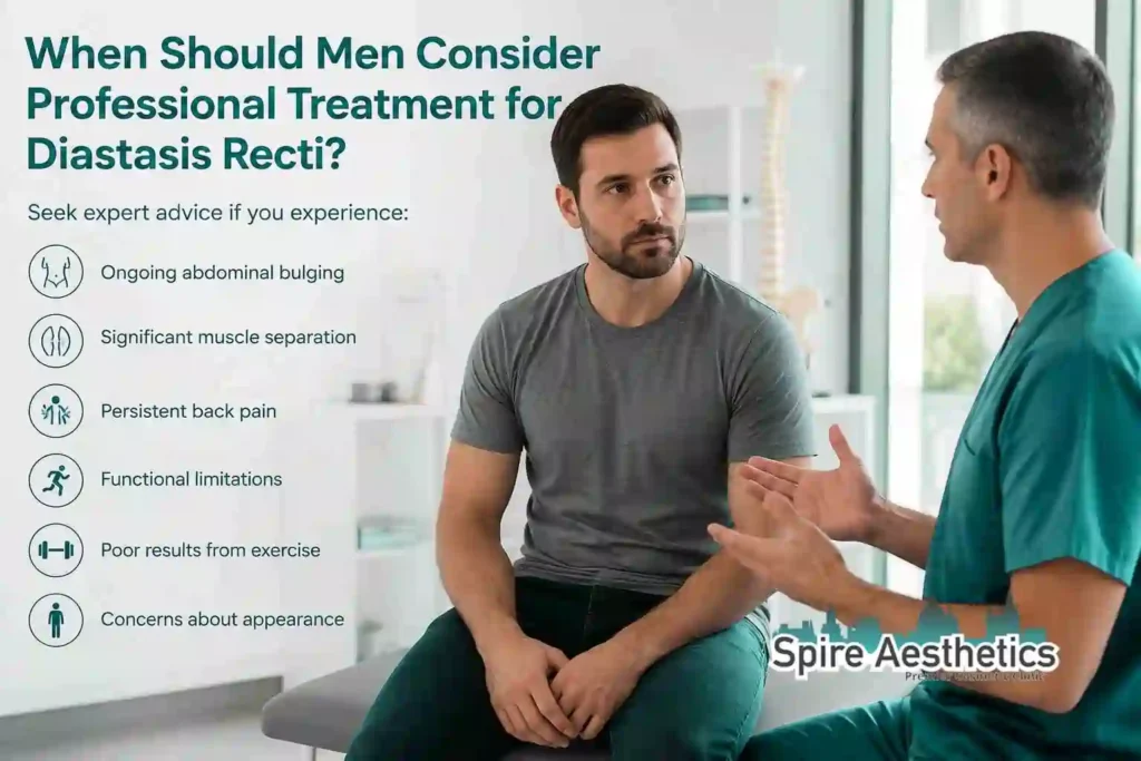 When Should Men Consider Professional Treatment for Diastasis Recti Winslow?